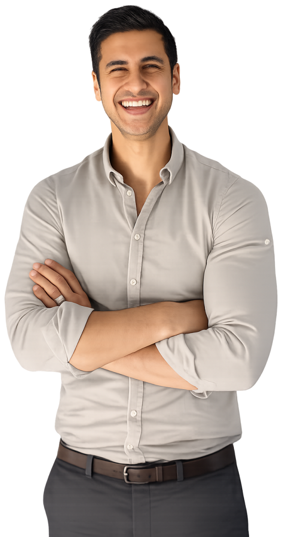 a man in a beige shirt