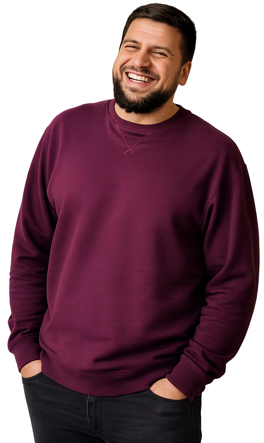 Man smiling with his hands in his pockets