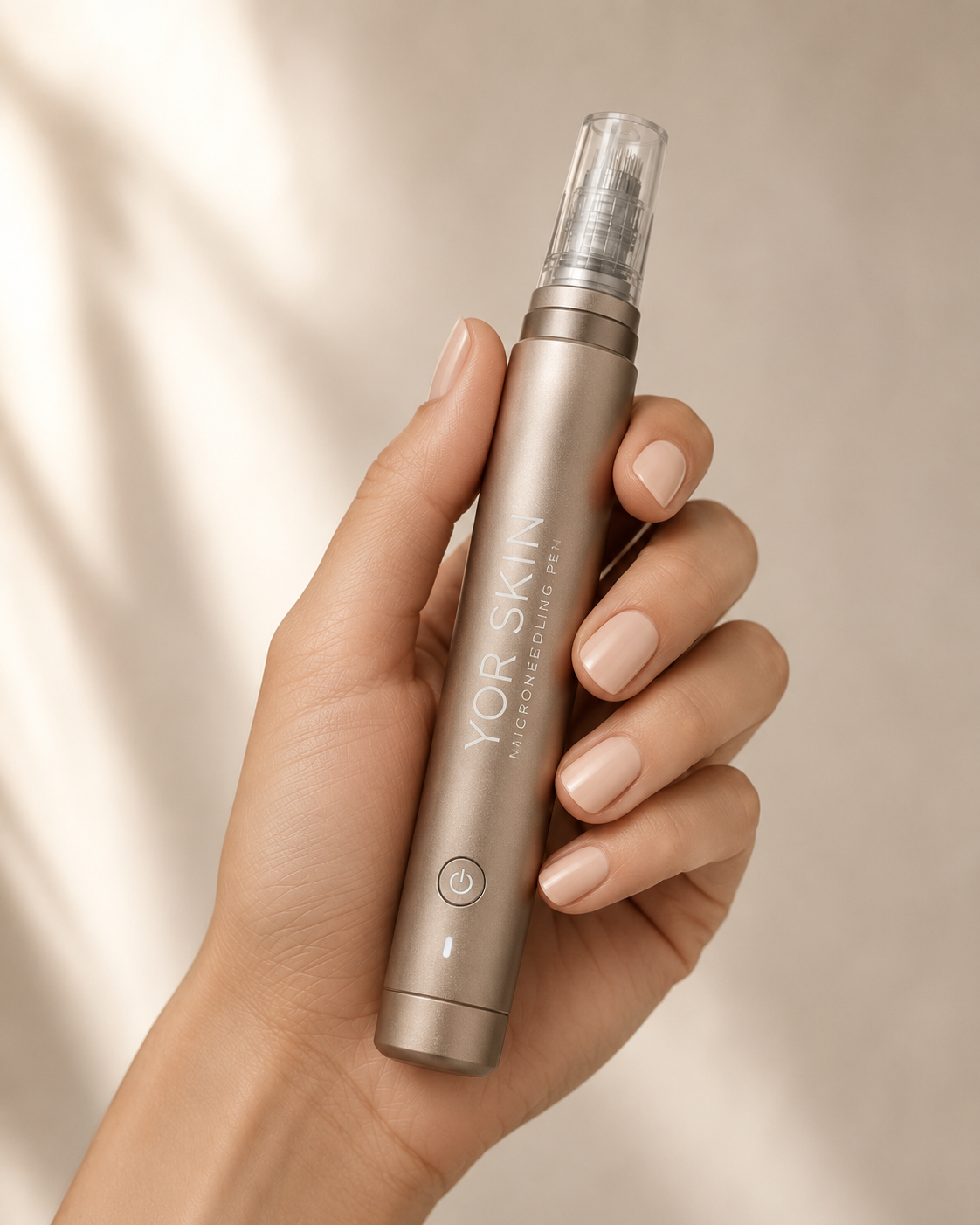 Person holding the 'YOR Skin micro needling pen' product